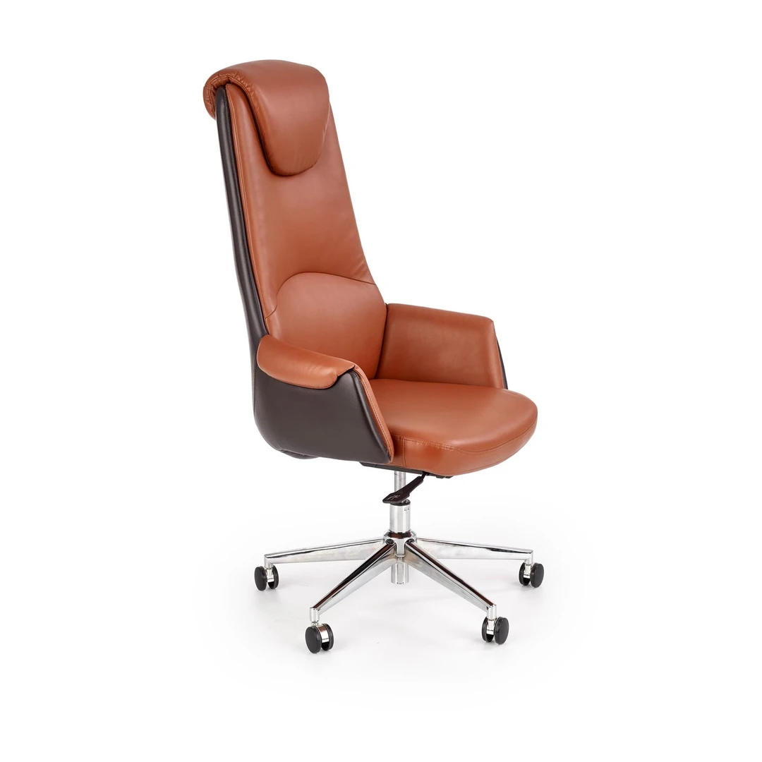 Ruda biuro kėdė su aukščio reguliavimu ir minkšta eko oda