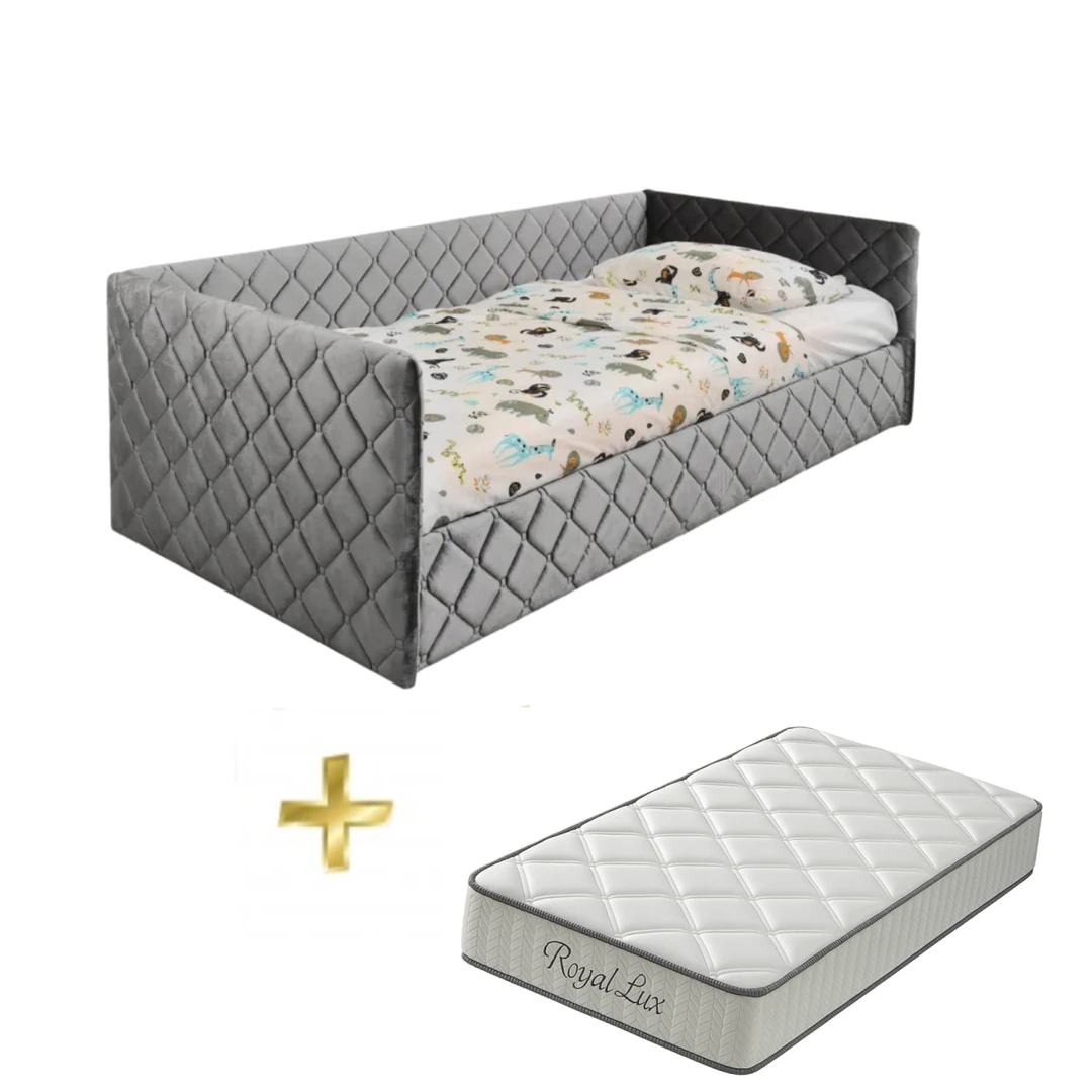 Minkšta veliūrinė lova Eliza Soft su patalynės dėže