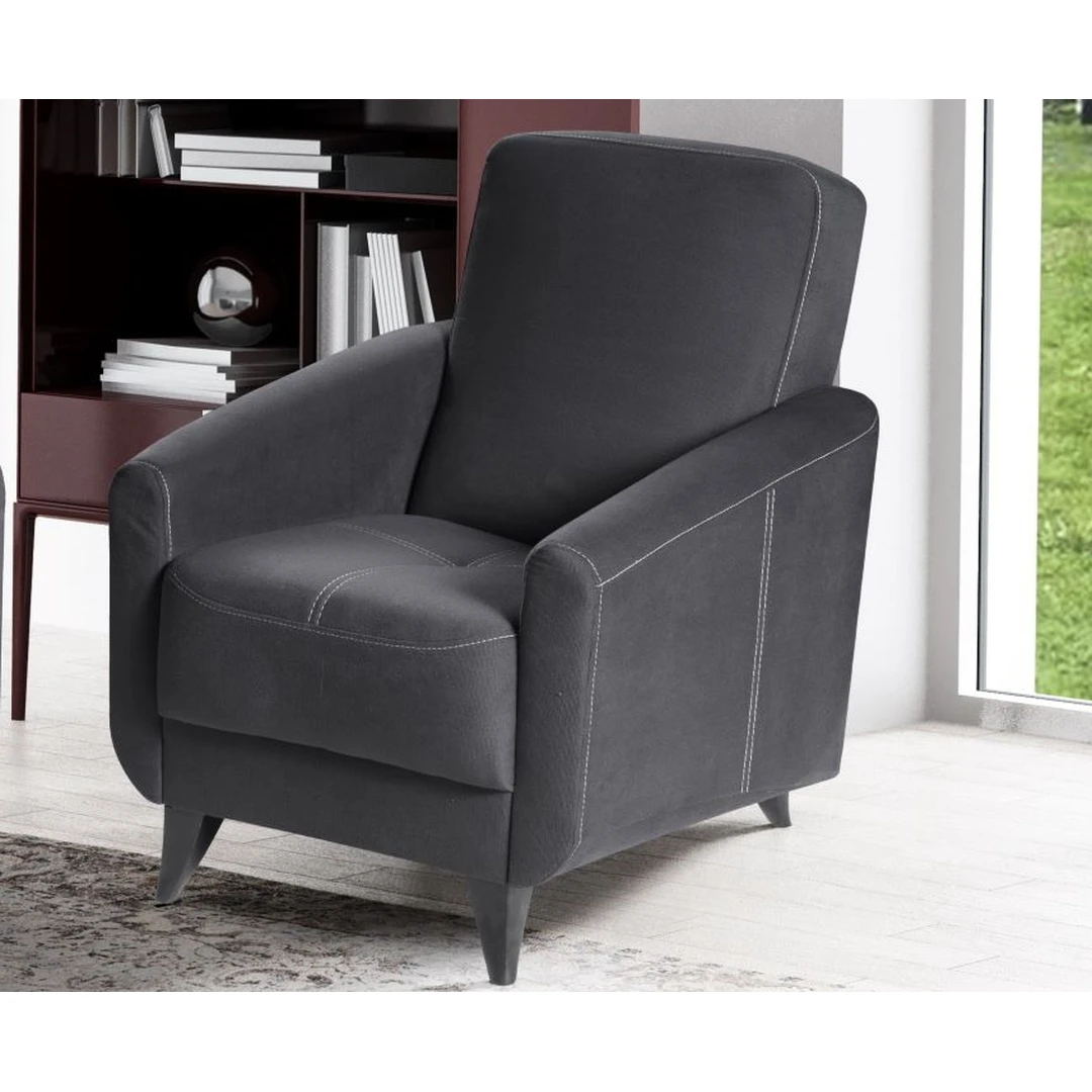 Patogus ir stilingas fotelis Manto su pilku audiniu