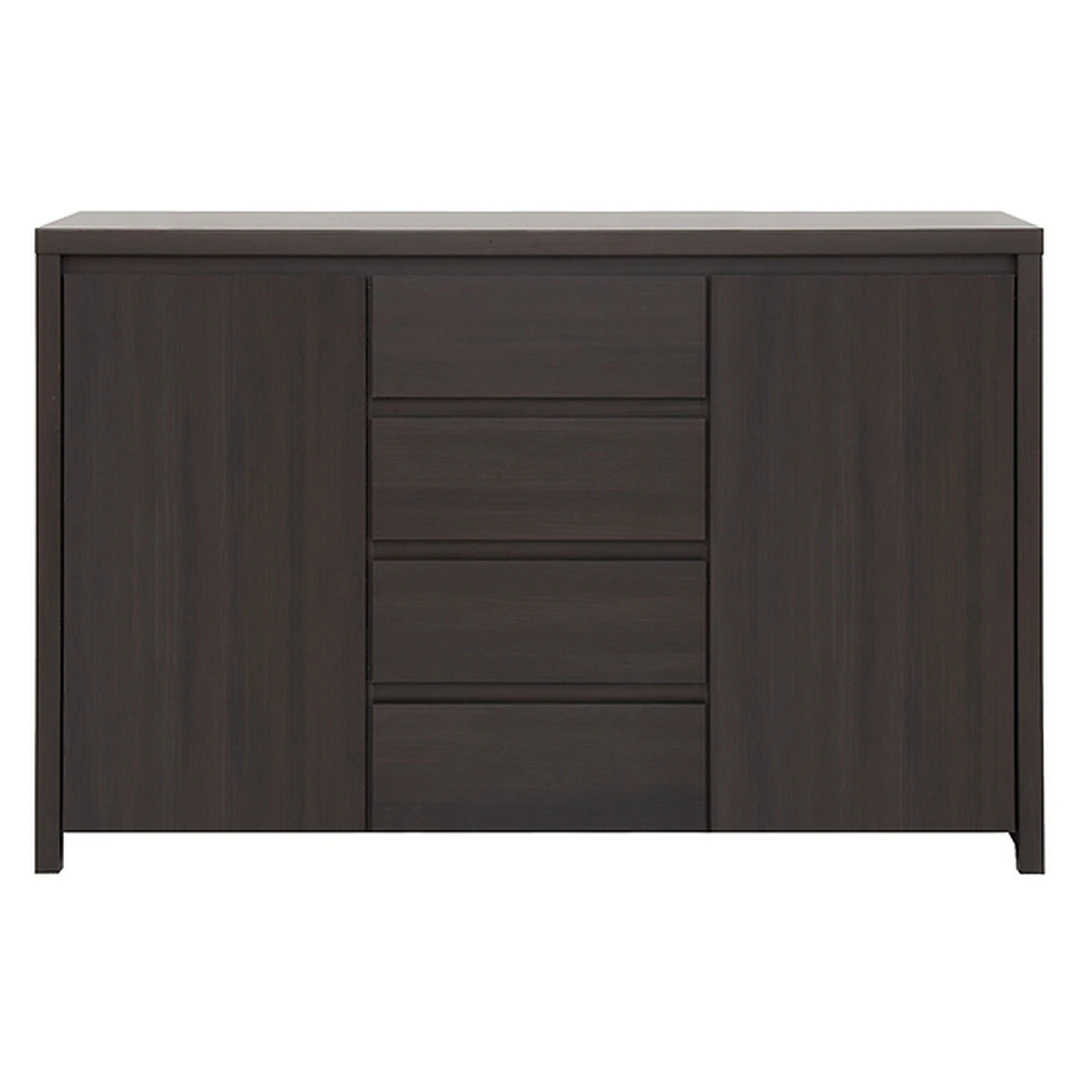 Moderni komoda su talpiais stalčiais ir lentynomis