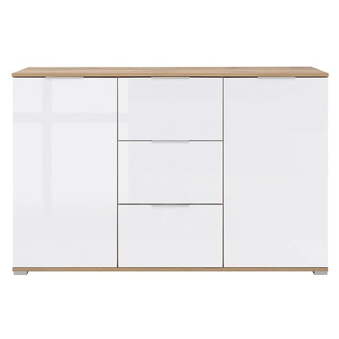 Moderni komoda ZLATA su talpiais stalčiais ir lentynomis