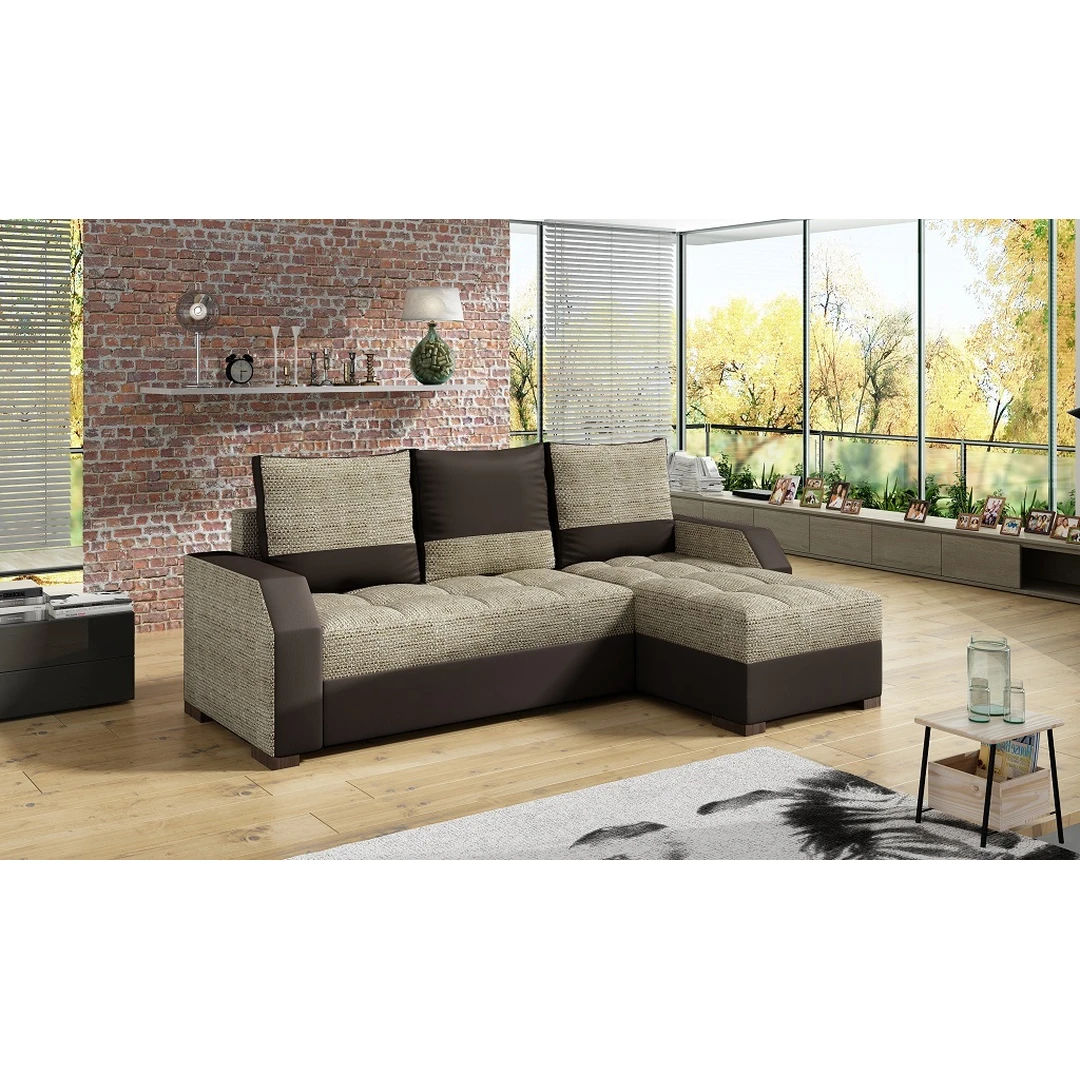 Minkštas kampas su miegama dalimi ir patalynės dėže