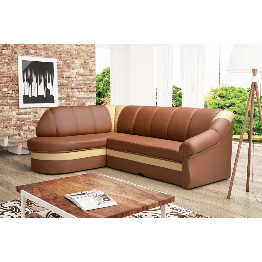 Minkštas kampas su miegama dalimi ir patalynės dėže