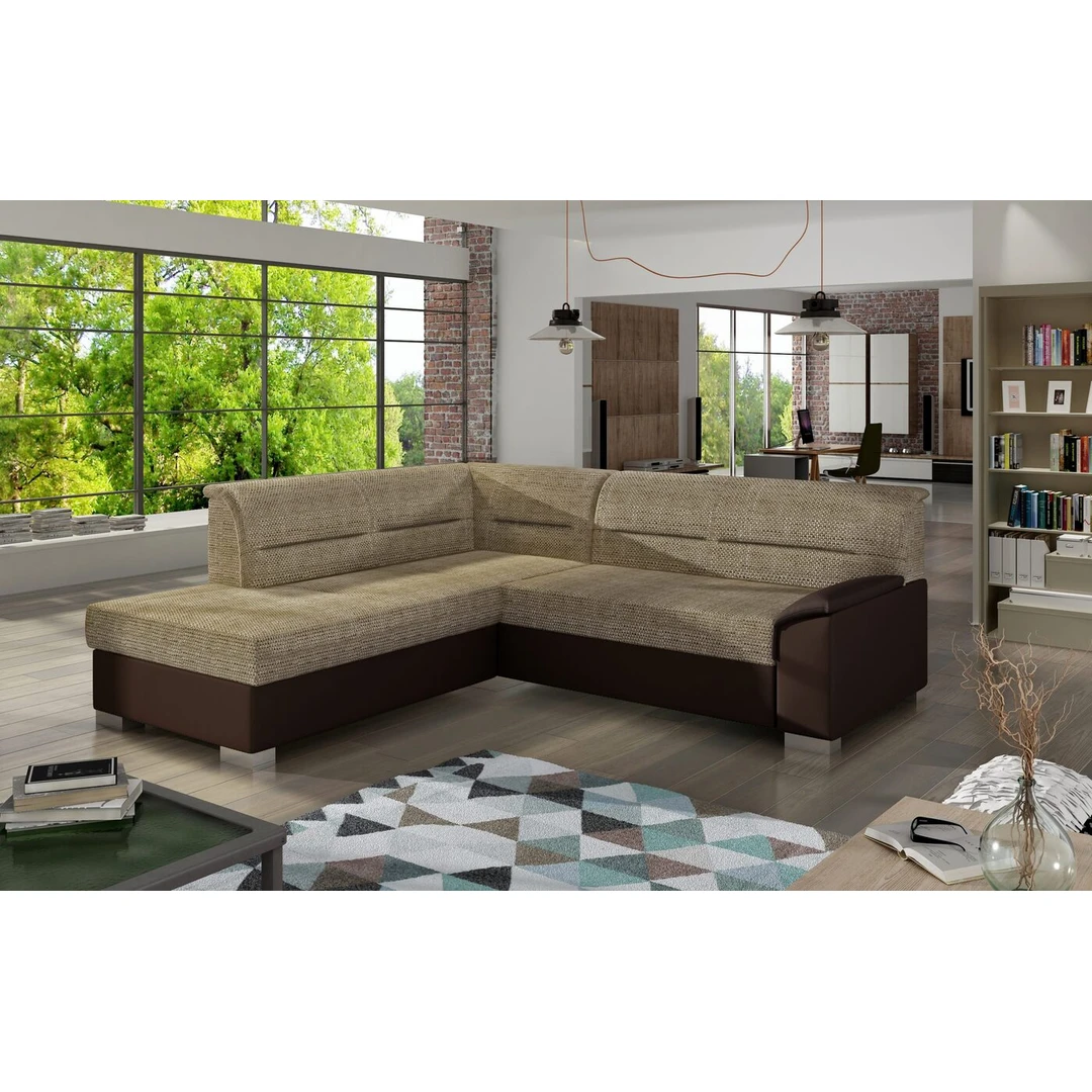 Klasikinis minkštas kampas BERGEN su miegojimo funkcija