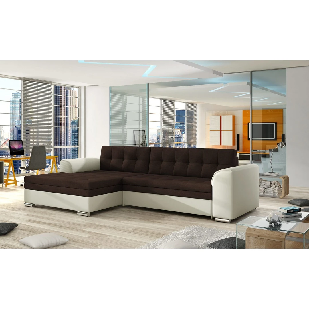 Klasikinio stiliaus minkštas kampas CONFORTI su miegojimo funkcija