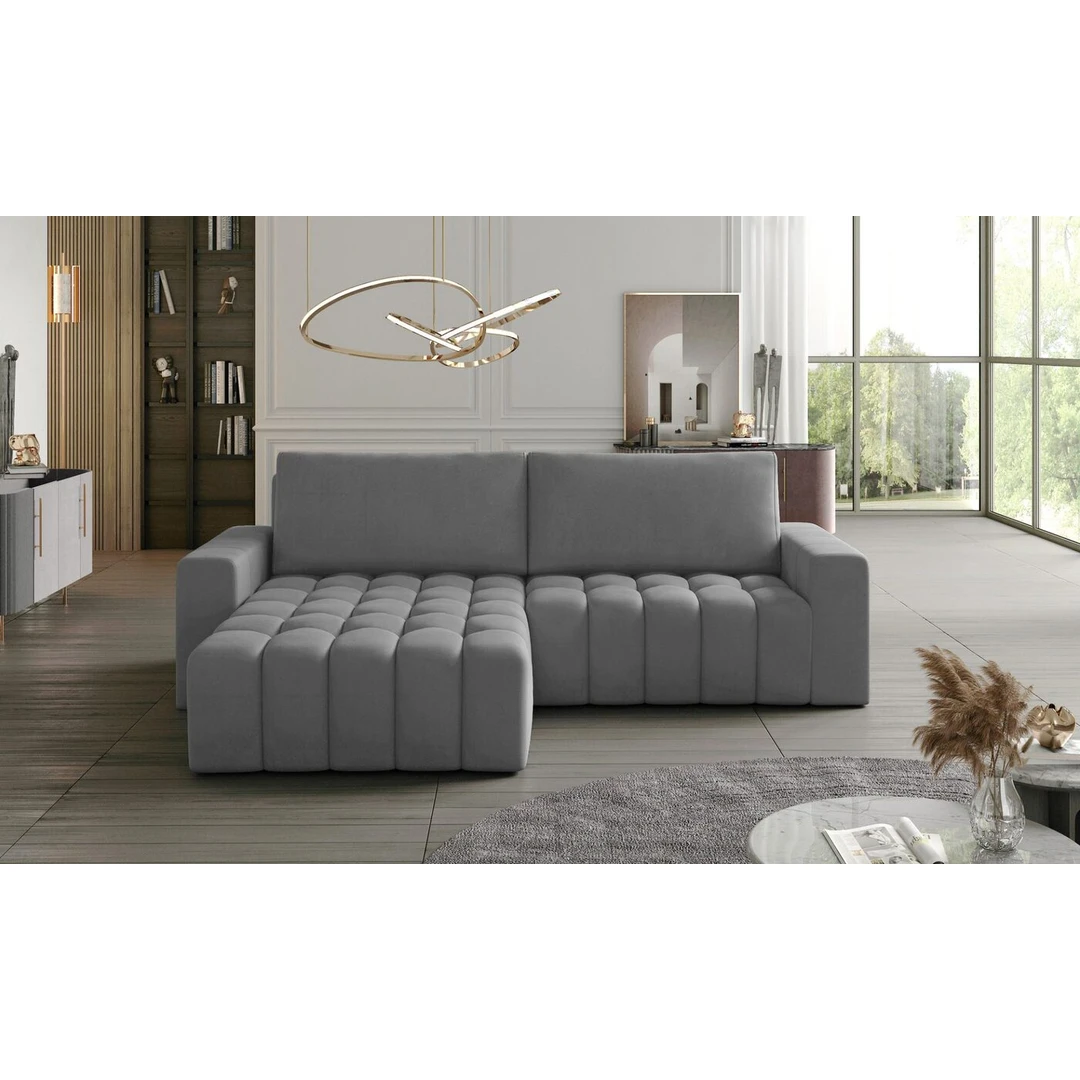 245 cm kampinė sofa su miegojimo funkcija