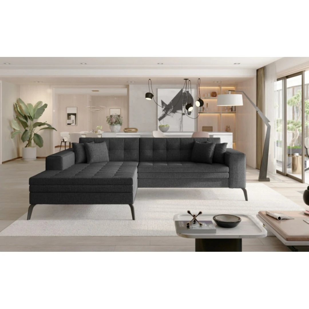 Modernus minkštas kampas su miegojimo funkcija ir spalvų pasirinkimu