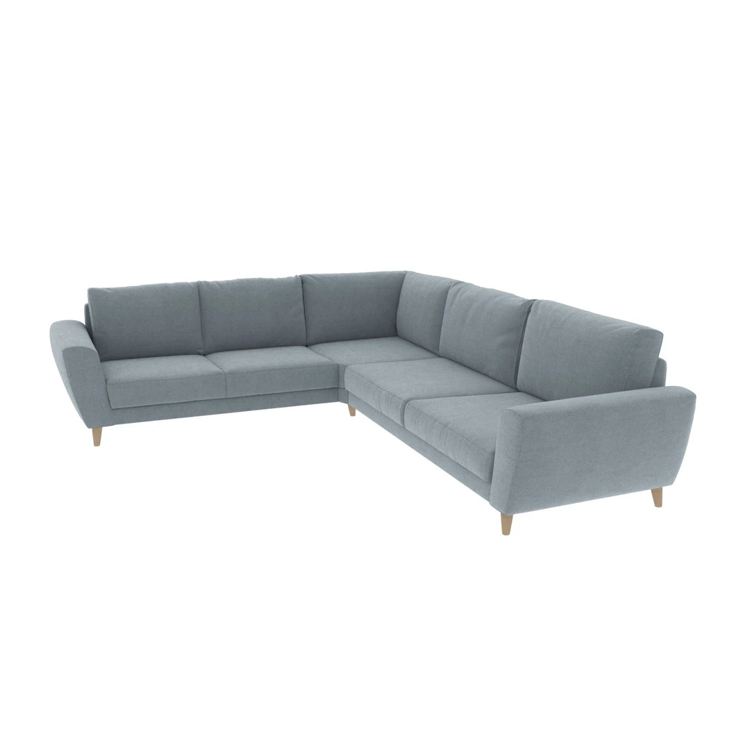 Kampinė sofa „VI663“ hygge stiliaus – komfortas ir elegancija
