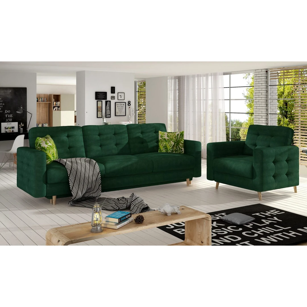 Asgard 3F/1F komplektas: trivietė sofa ir vienvietis fotelis