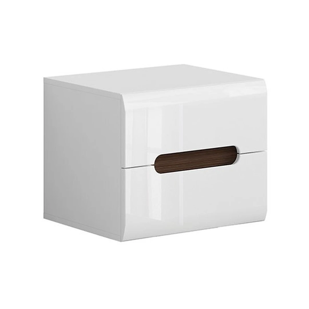 Moderni naktinė spintelė AZTECKA – balta blizgi arba vengė