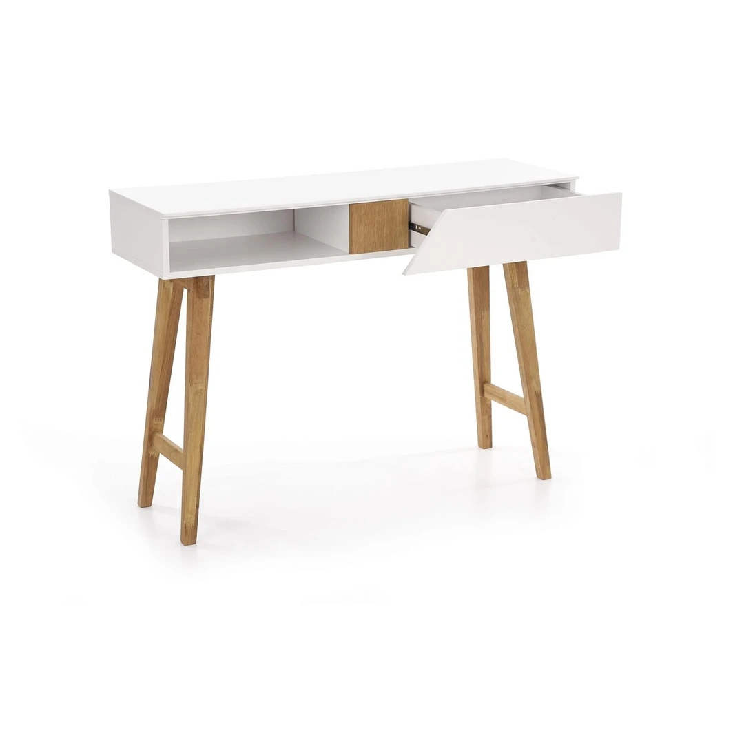 Skandinaviško stiliaus rašomasis stalas KN-1 su auksiniu ąžuolu