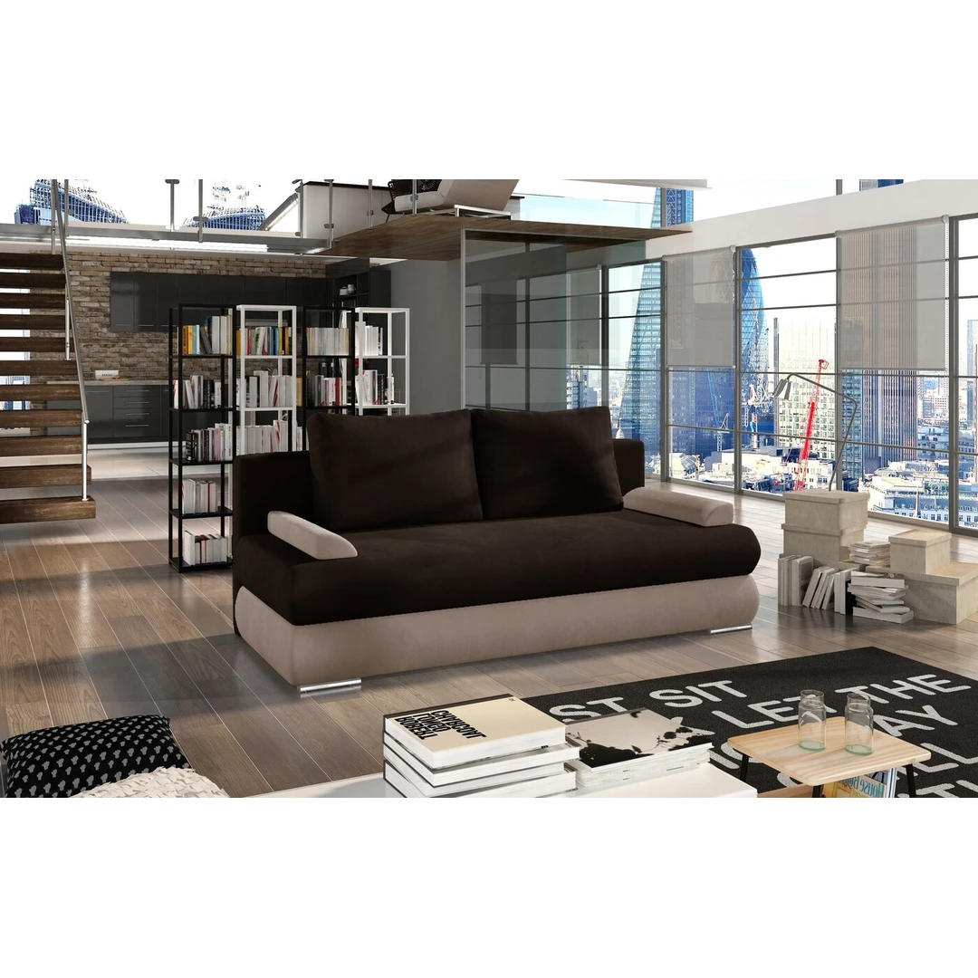 Įvairių spalvų sofos lovos su miegama funkcija