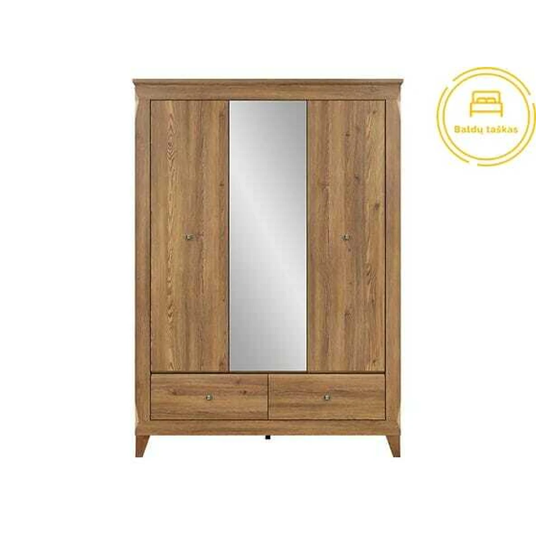 Bergen spinta su veidrodžiu ir 4 lentynomis