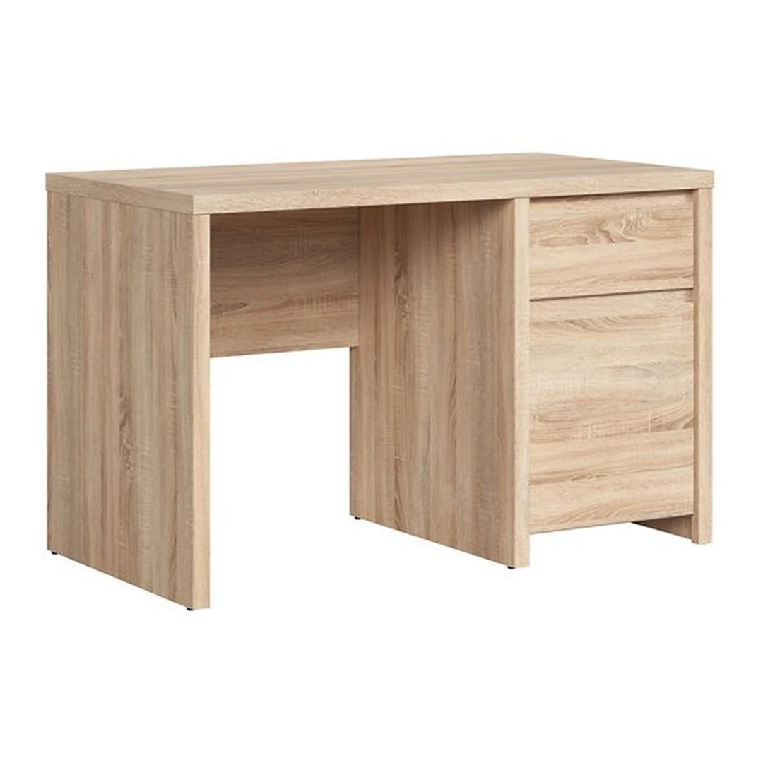 Modernus rašomasis stalas su talpiu stalčiumi ir uždaromis lentynomis