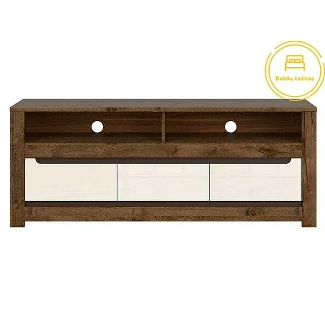 Elegantiška Erika TV spintelė su trimis stalčiais ir dviem lentynomis