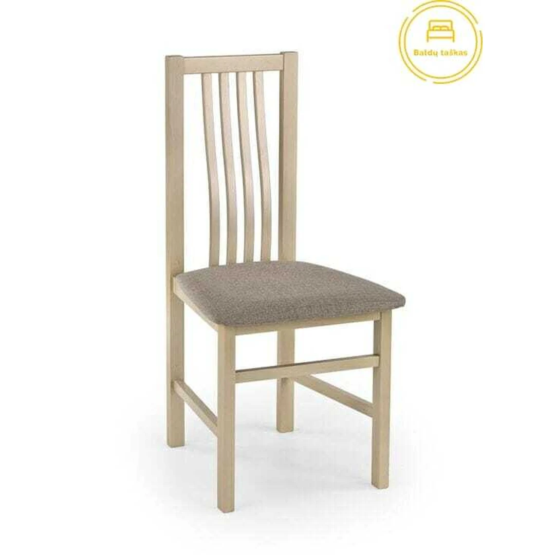 Natūralios medienos valgomojo kėdė su patogia sėdynė