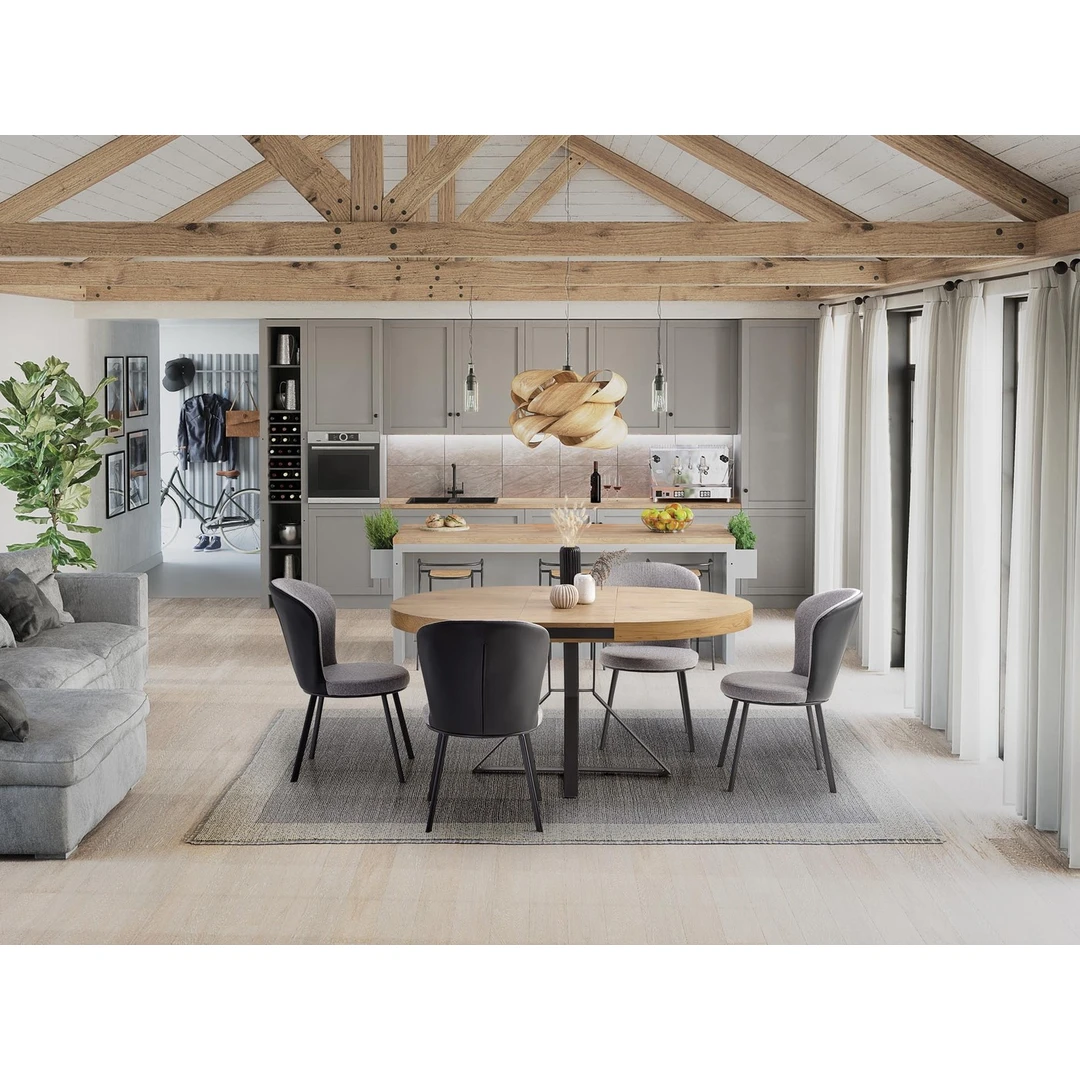 Modernus lygių valgomojo stalas jūsų virtuvei ir valgomajam