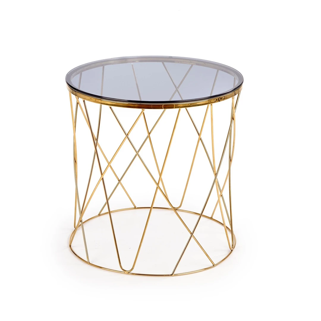 Šiuolaikiškas staliukas iš chromuoto plieno ir stiklo