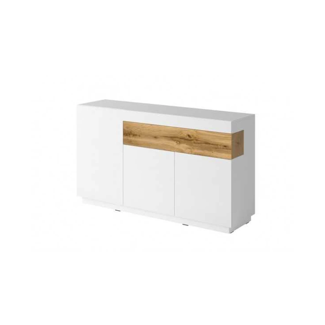 Šiuolaikiška spinta su stumdomomis durimis ir blizgiu Wotan ąžuolo apdaila