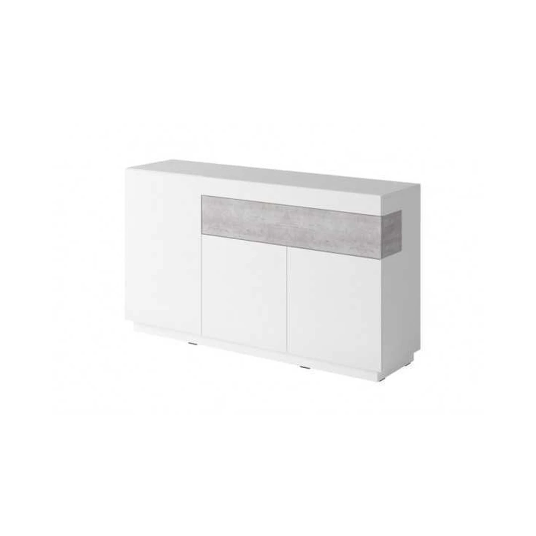 Šiuolaikinis baltas spintas su blizgiu prieskoniu