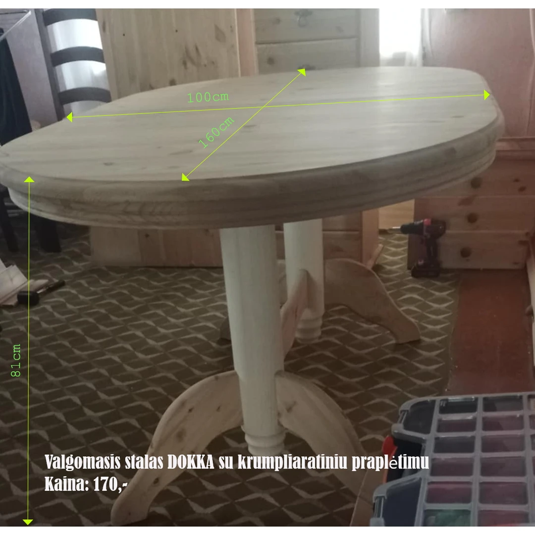 Stalas DOKKA su krumpliaratiniu praplėtimo mechanizmu