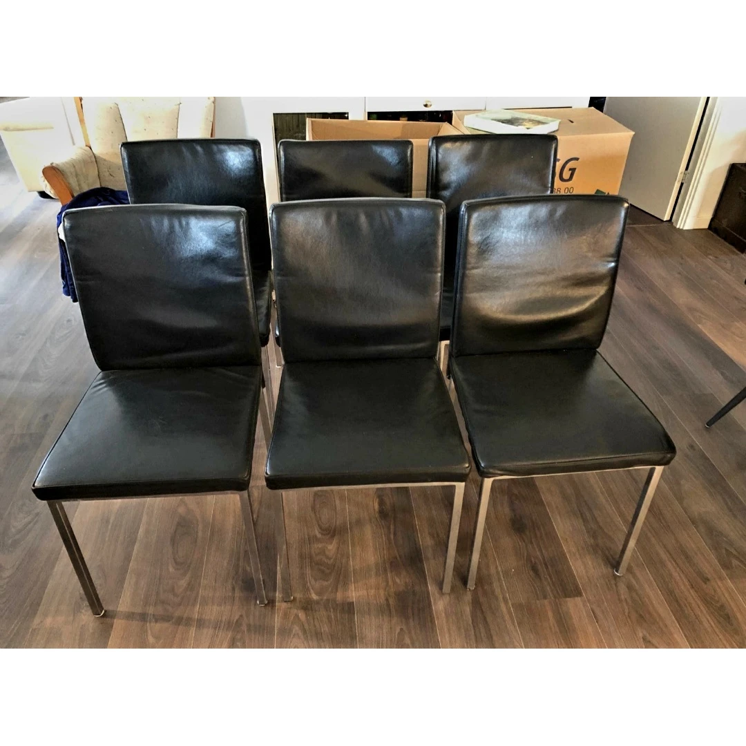 Danijos odinės kėdės – 6vnt. su pristatymu