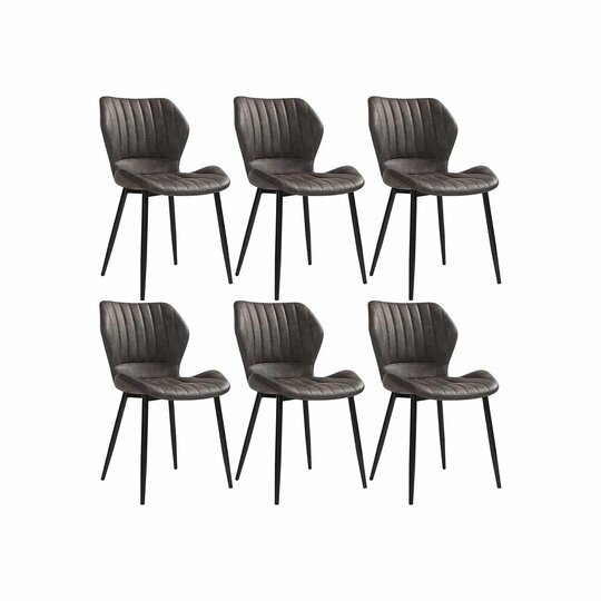 6 vnt. valgomojo kėdžių komplektas su atlošu - Kėdės