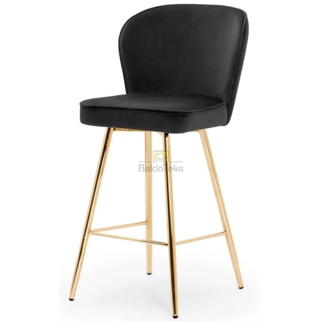 Madingi juodi minkšti kėdės su aksominiu audiniu