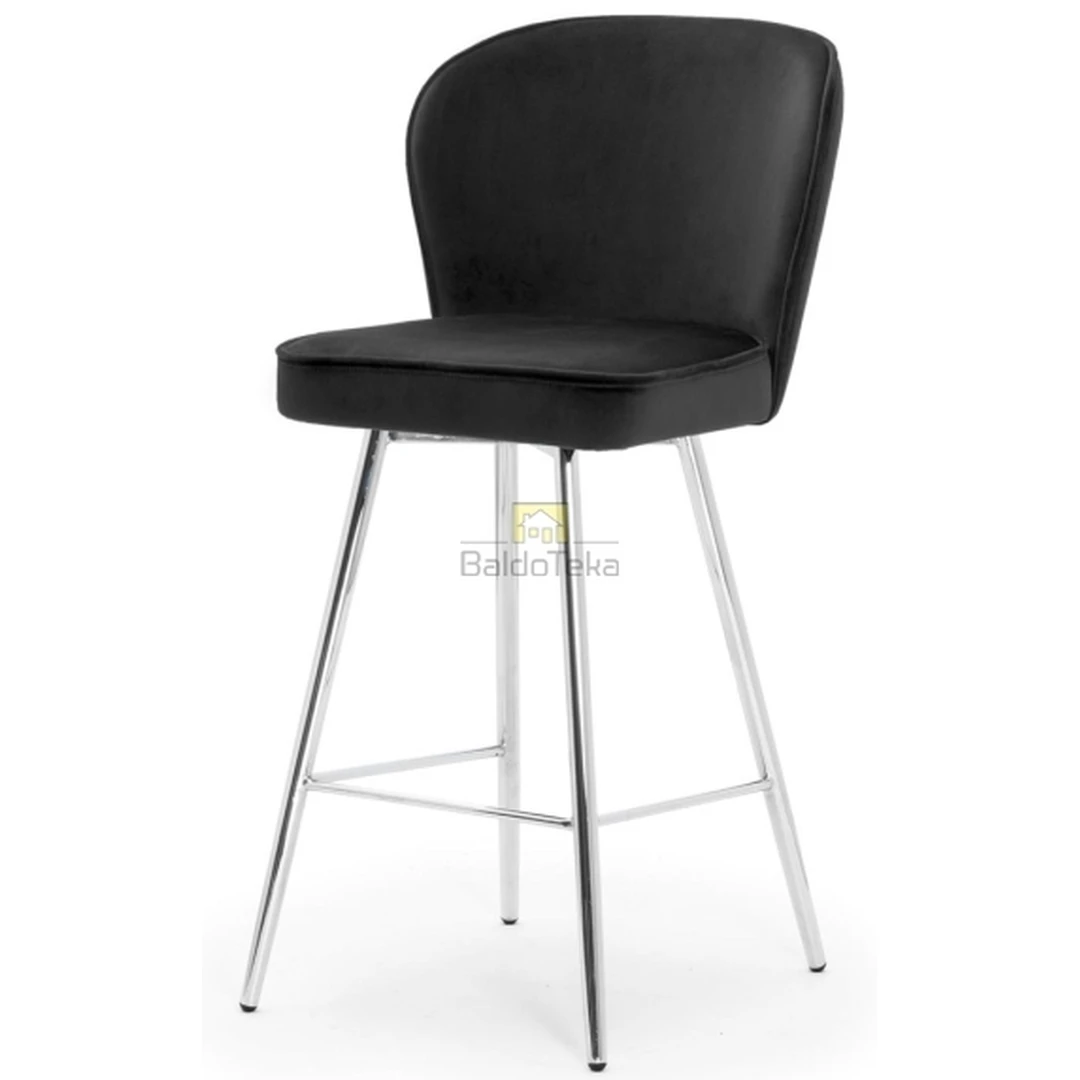 Madinga juoda minkšta sofa su aksominiu audiniu