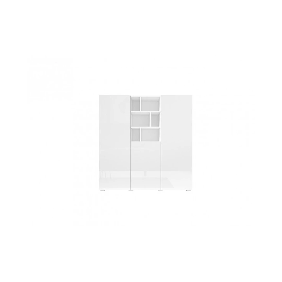 Elegantiška komoda baltame blizgesyje