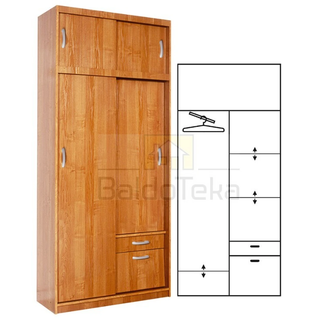 Ergonominė spintelė 100x226x42 cm, spalva pagal pasirinkimą