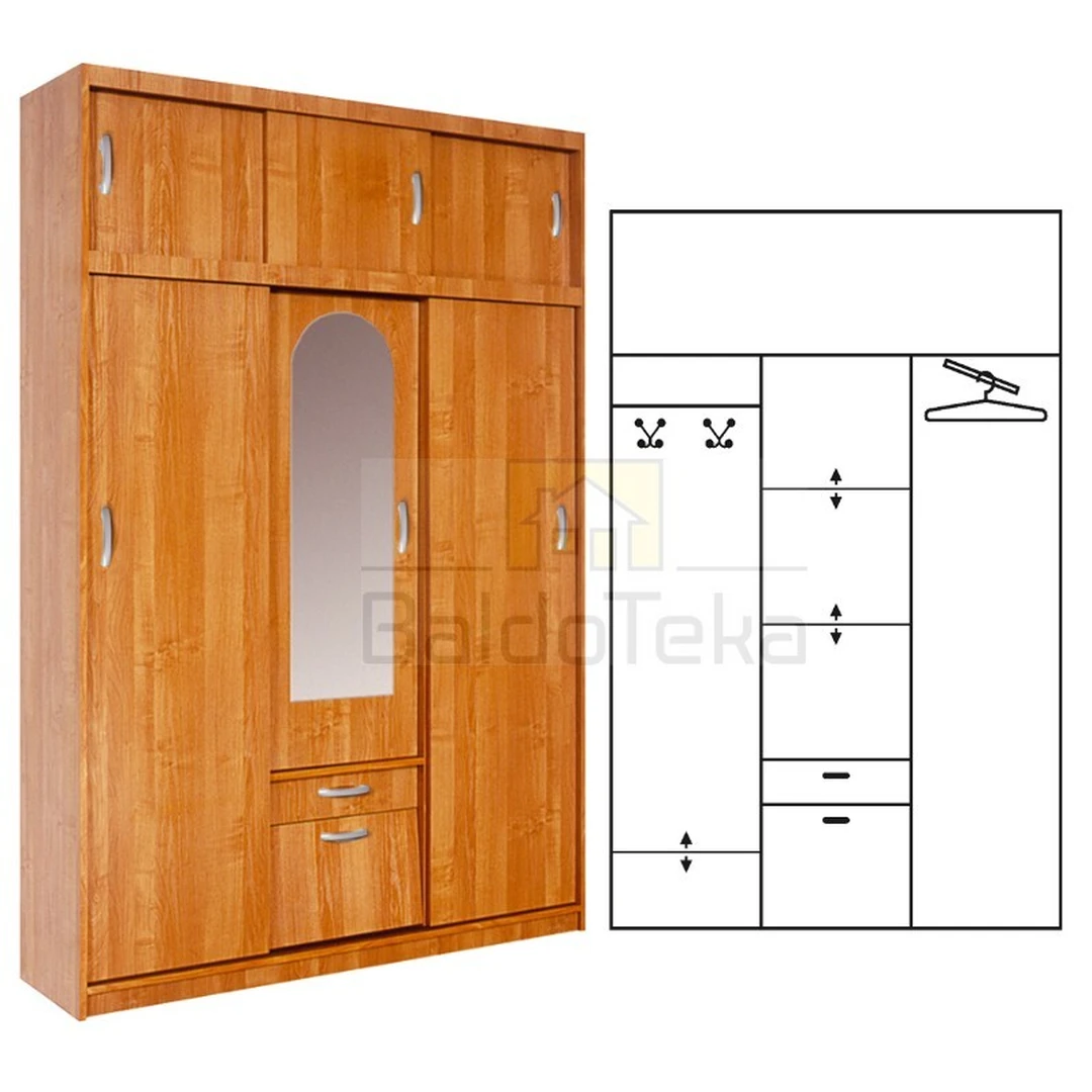 Šiuolaikiška spintelė su veidrodžiu, individuali spalva