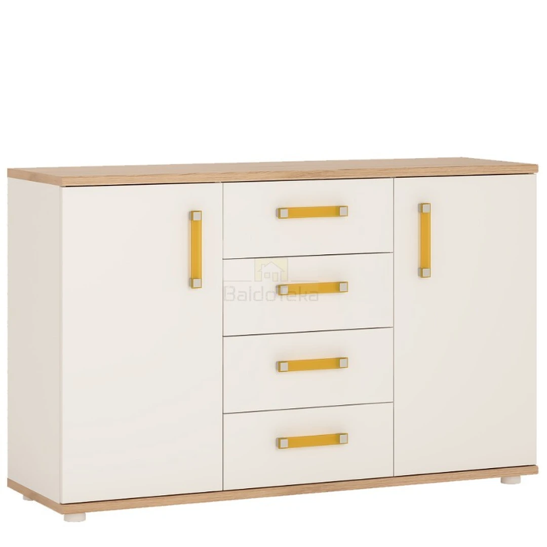 Šiuolaikiška balta spinta su blizgiu ir San Remo dekoro