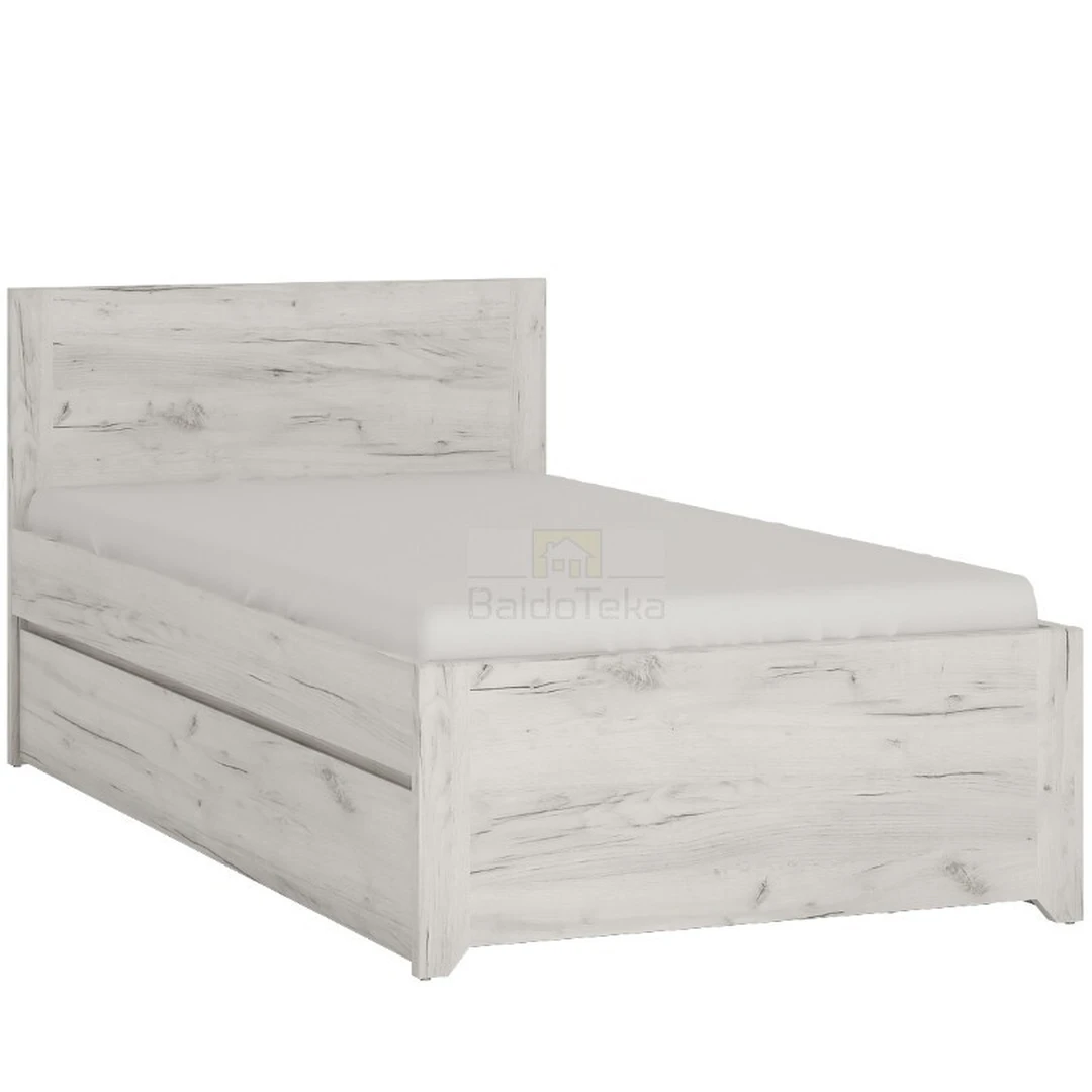 Įspūdinga ąžuolo White Craft lova su patalynės dėže