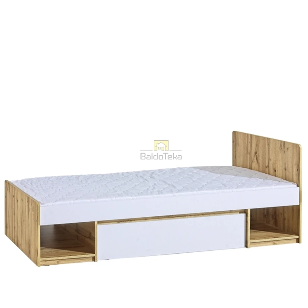 Ergonomiškas lovos rėmas su grotelėmis ir patalynės dėže