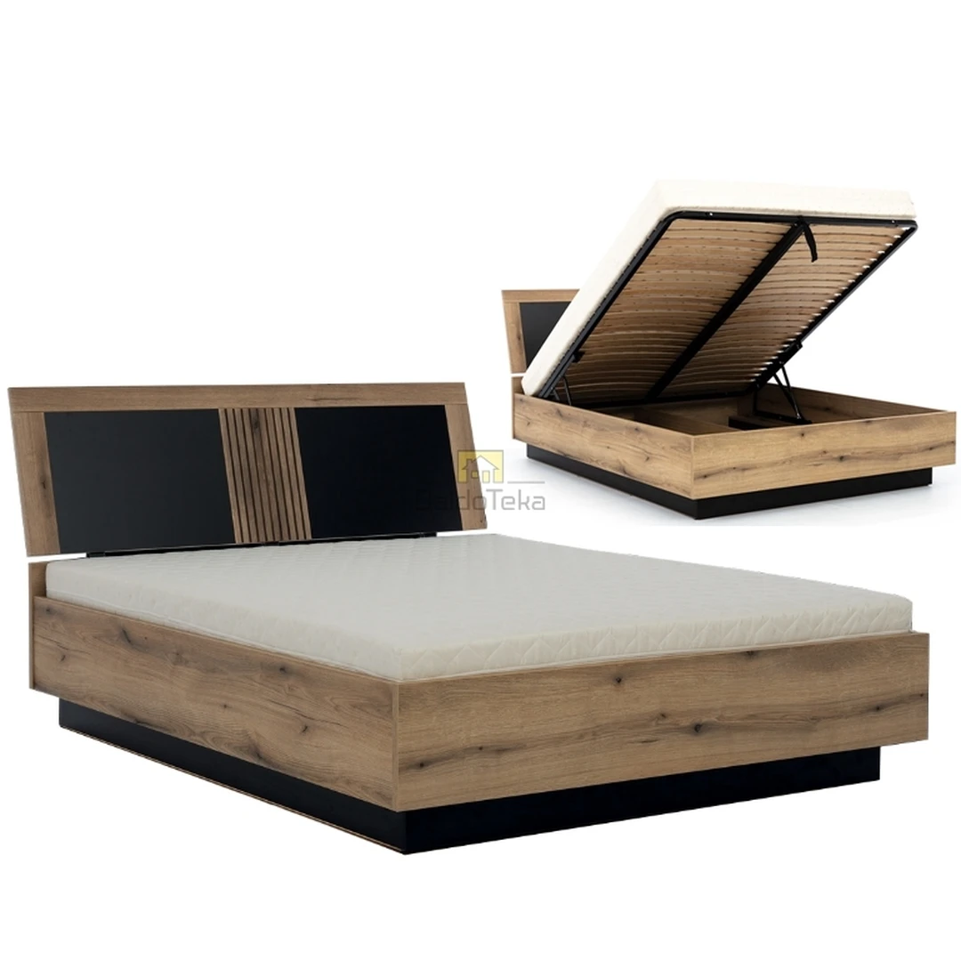 Ergonominė lova su grotelėmis ir patalynės dėže