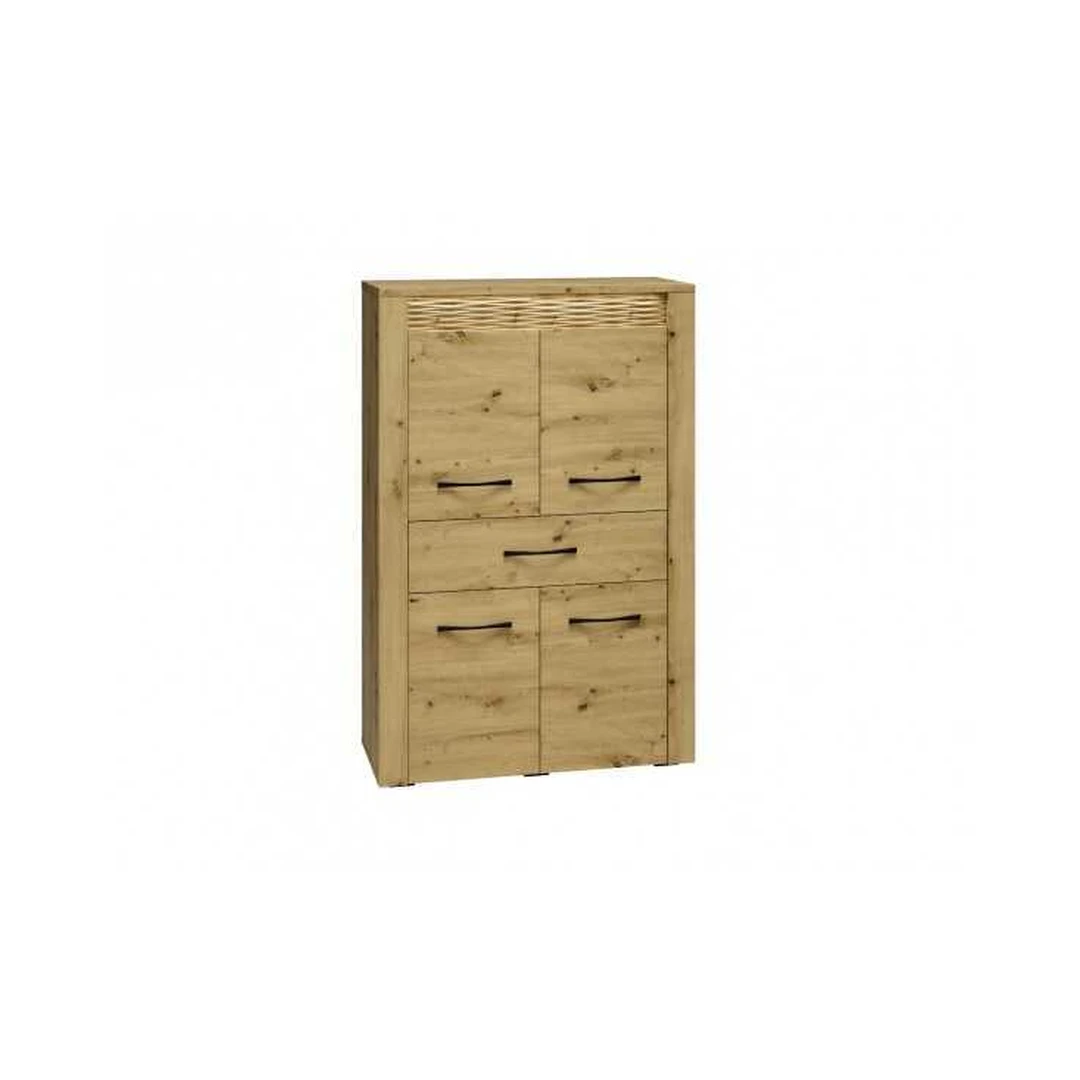 Stilingas spintas „Artisan“ ąžuolo spalvoje su apšvietimu