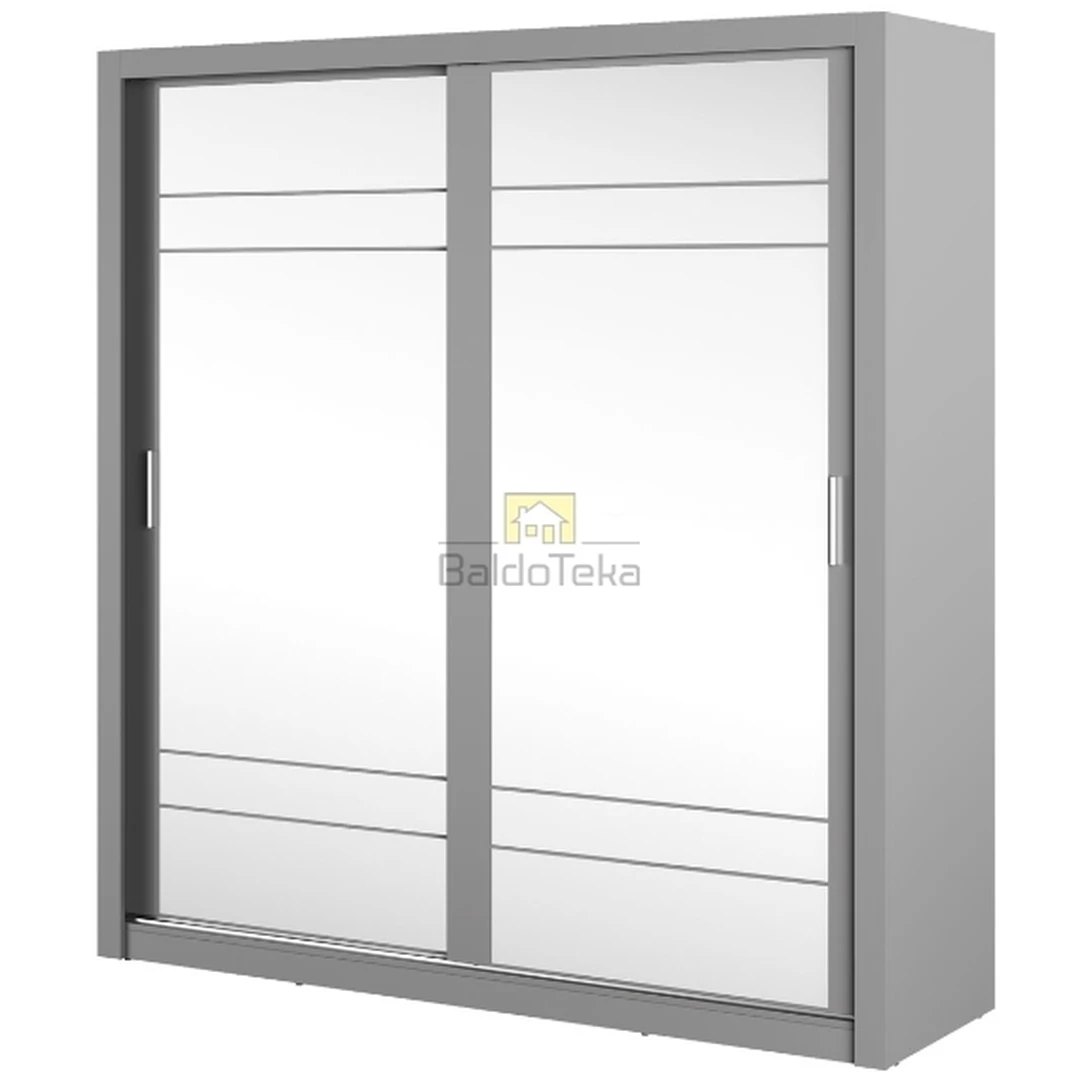 Stilinga veidrodinė spinta su apšvietimu – pilka matinė