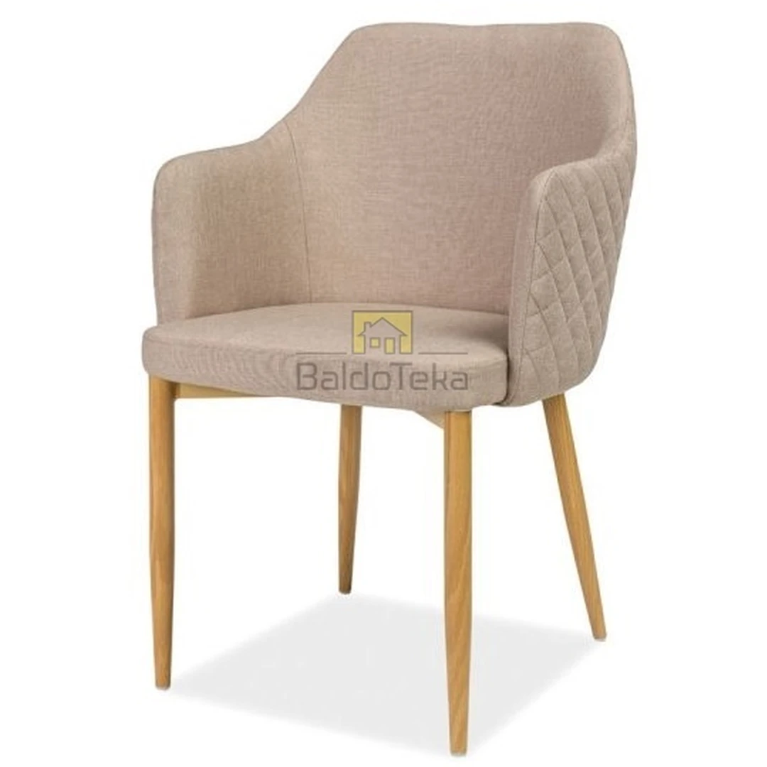 Elegantiškas gobeleno ir metalo kėdės komplektas