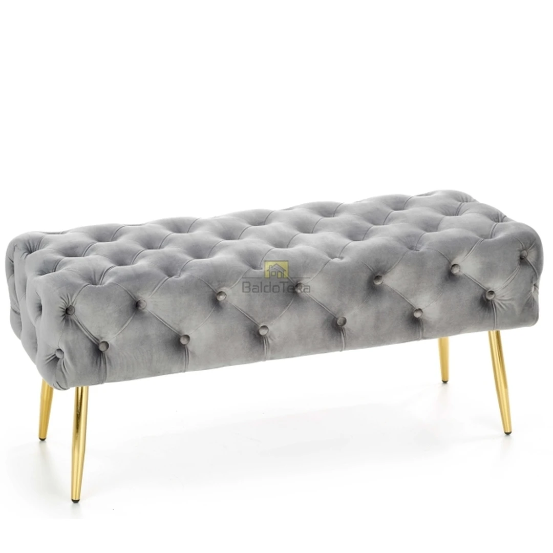 Stylinga veliūrinė sofos pagalvė su chromuotu metaliniu karkasu