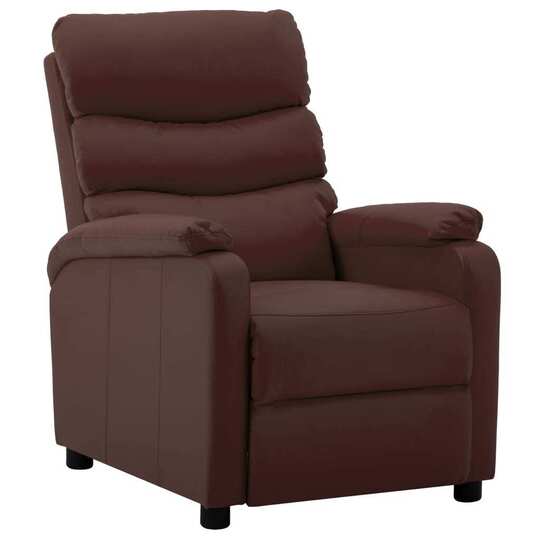 Atlošiamas, rudos spalvos krėslas, dirbtinė oda - Foteliai
