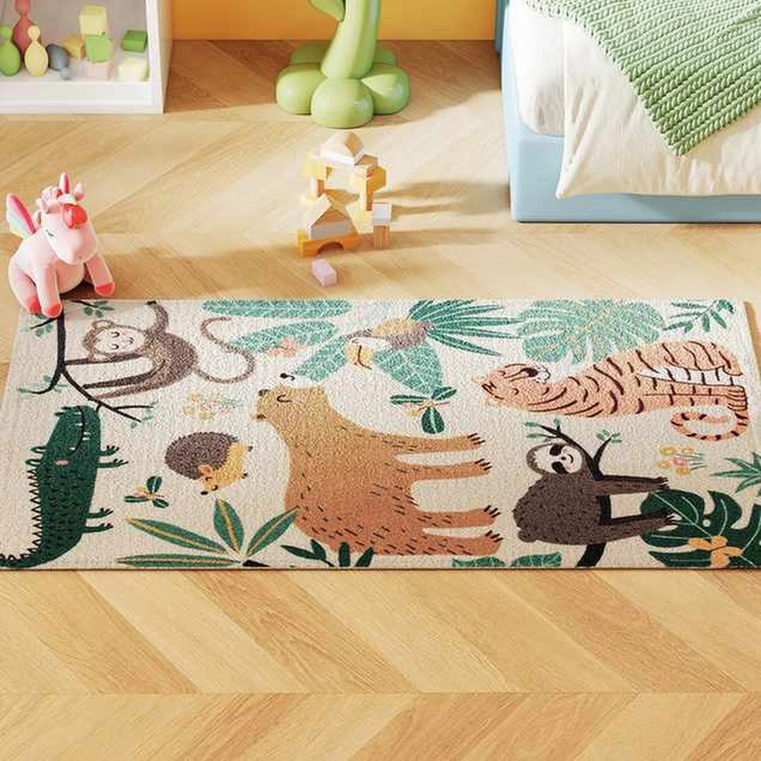 Atogrąžų miško motyvo kilimas, Įvairiaspalvis, 150 × 80 cm - Kilimai