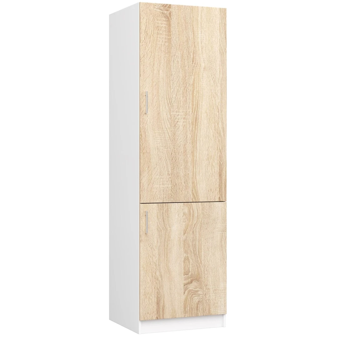 Įmontuojama šaldytuvo spintelė – balta ir sonoma ąžuolas