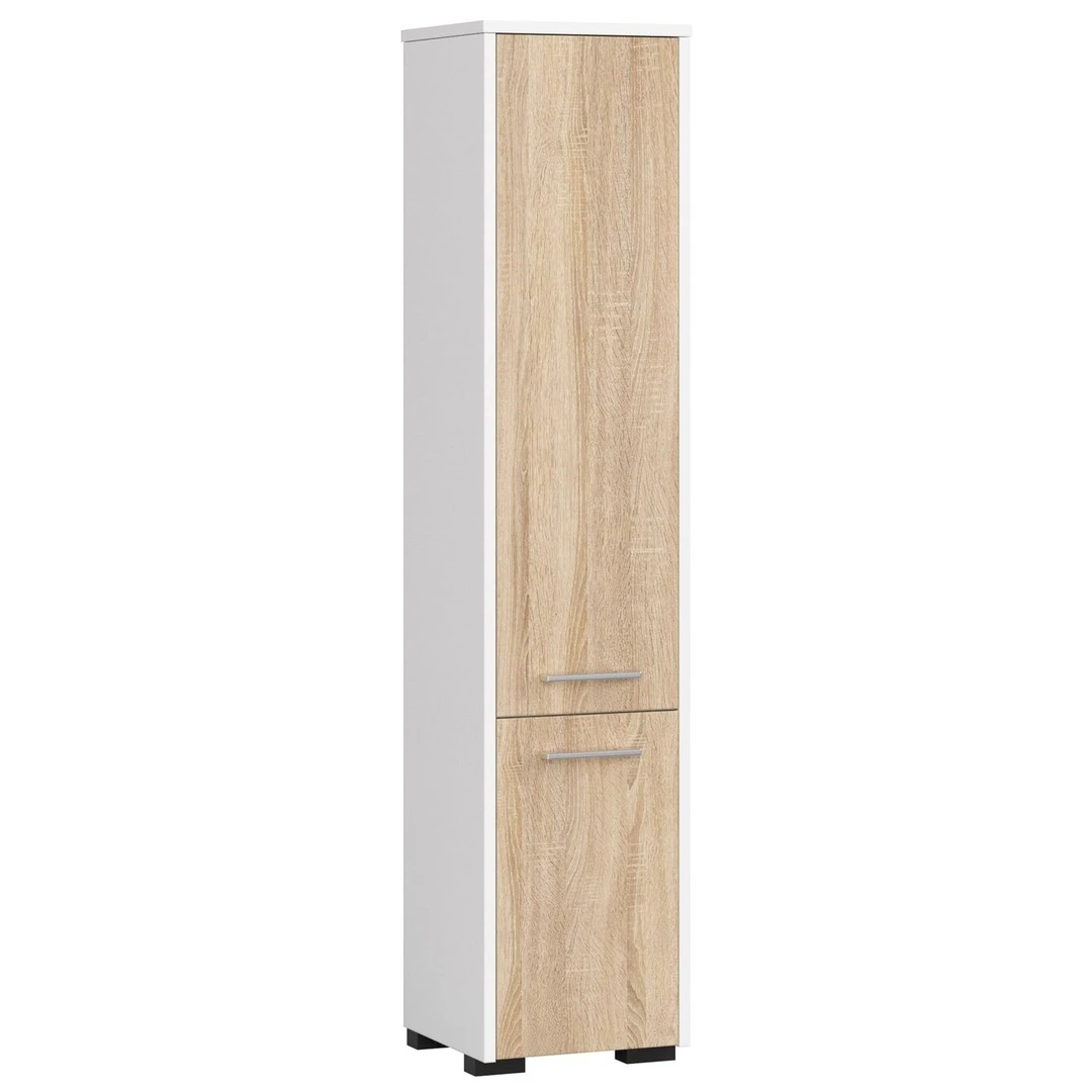 Praktiškas vonios stulpas su dviem rakinamomis spintelėmis