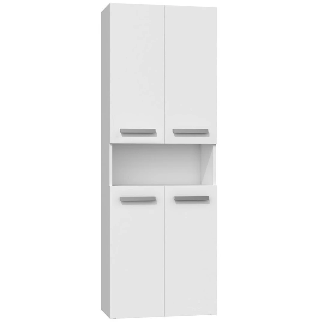 Elegantiška vonios spintelė su durelėmis ir lentynomis