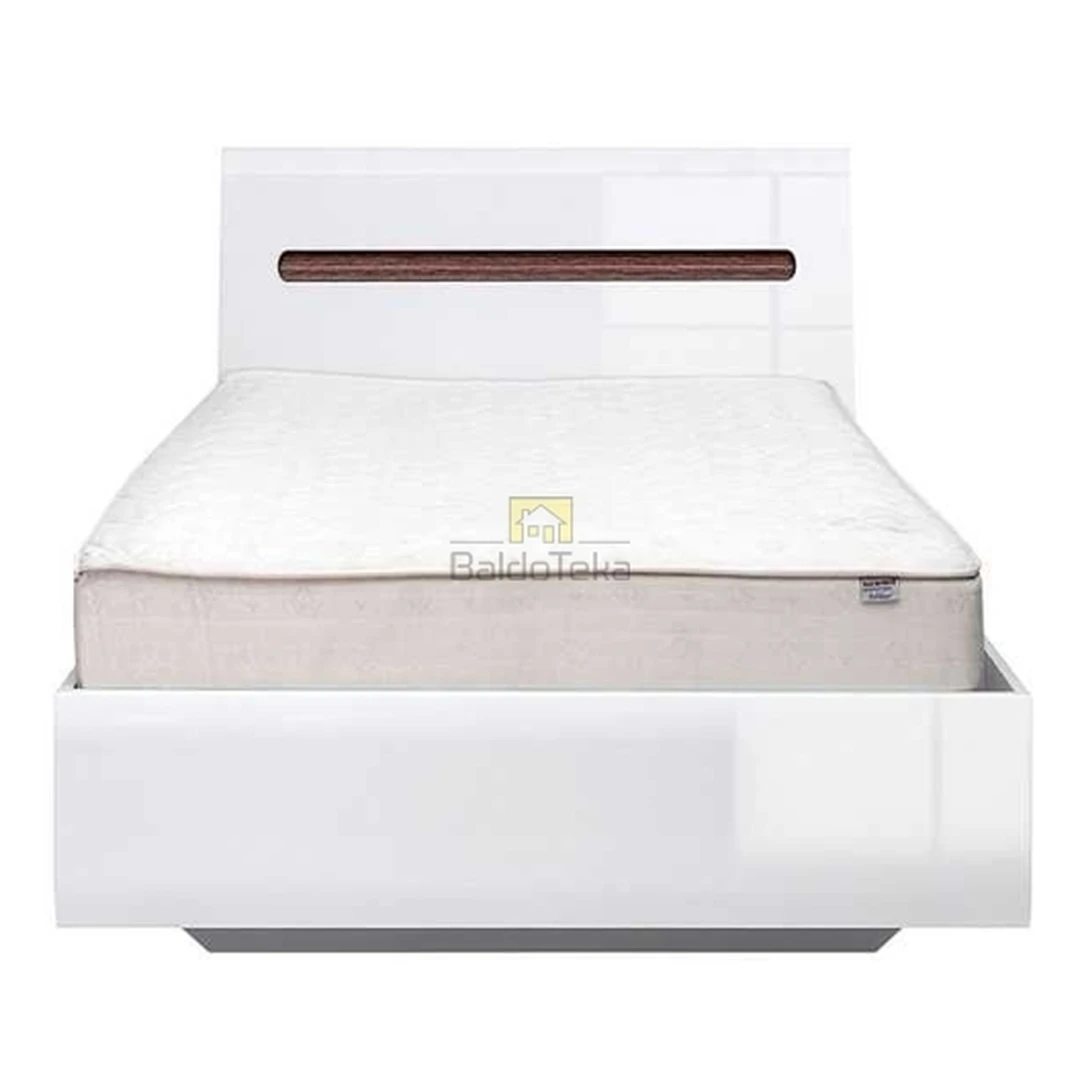 90×200 cm čiužinio lova balta matinė/blizgi/venge