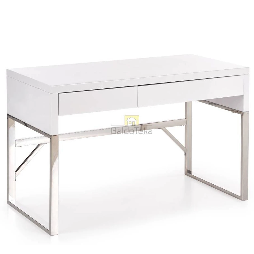 Šiuolaikiška baltos spalvos LMDF spinta su chromuotu metalo rėmu