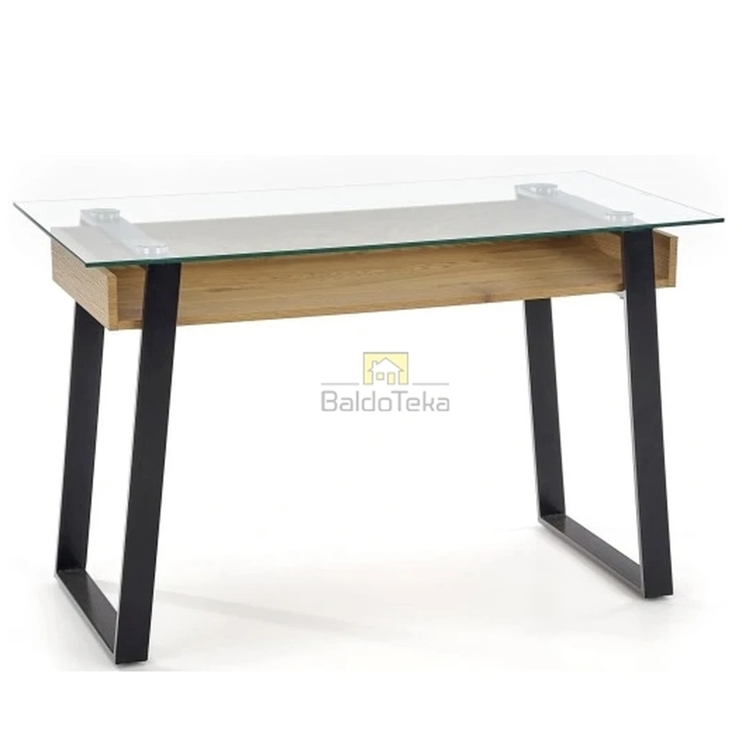 Elegantiška spintelė auksinio ąžuolo ir juodos spalvos