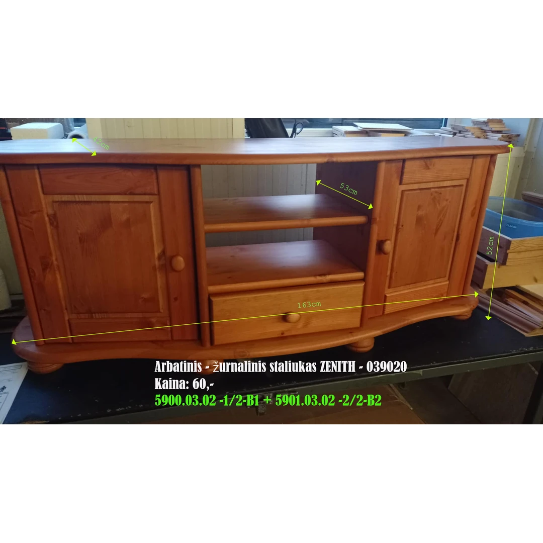 Premium medžio masyvo arbatinis staliukas ZENITH