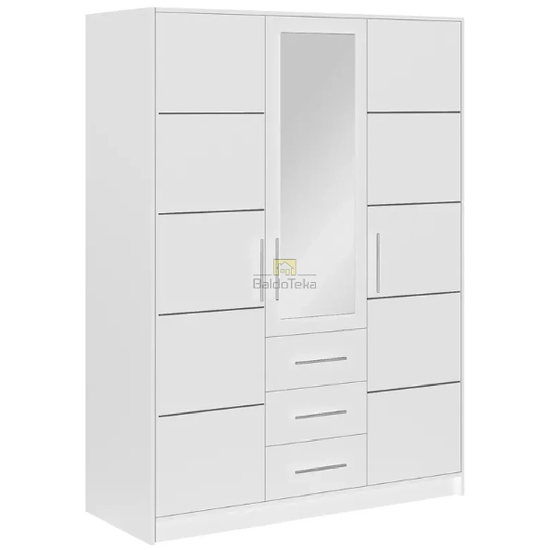 Erdvus baltas matinis spintas veidrodžiu